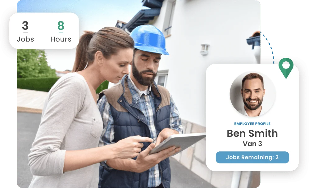 Spenda app managing the bookings for service van 3